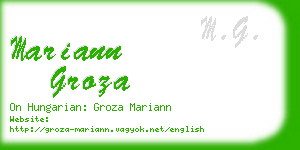 mariann groza business card